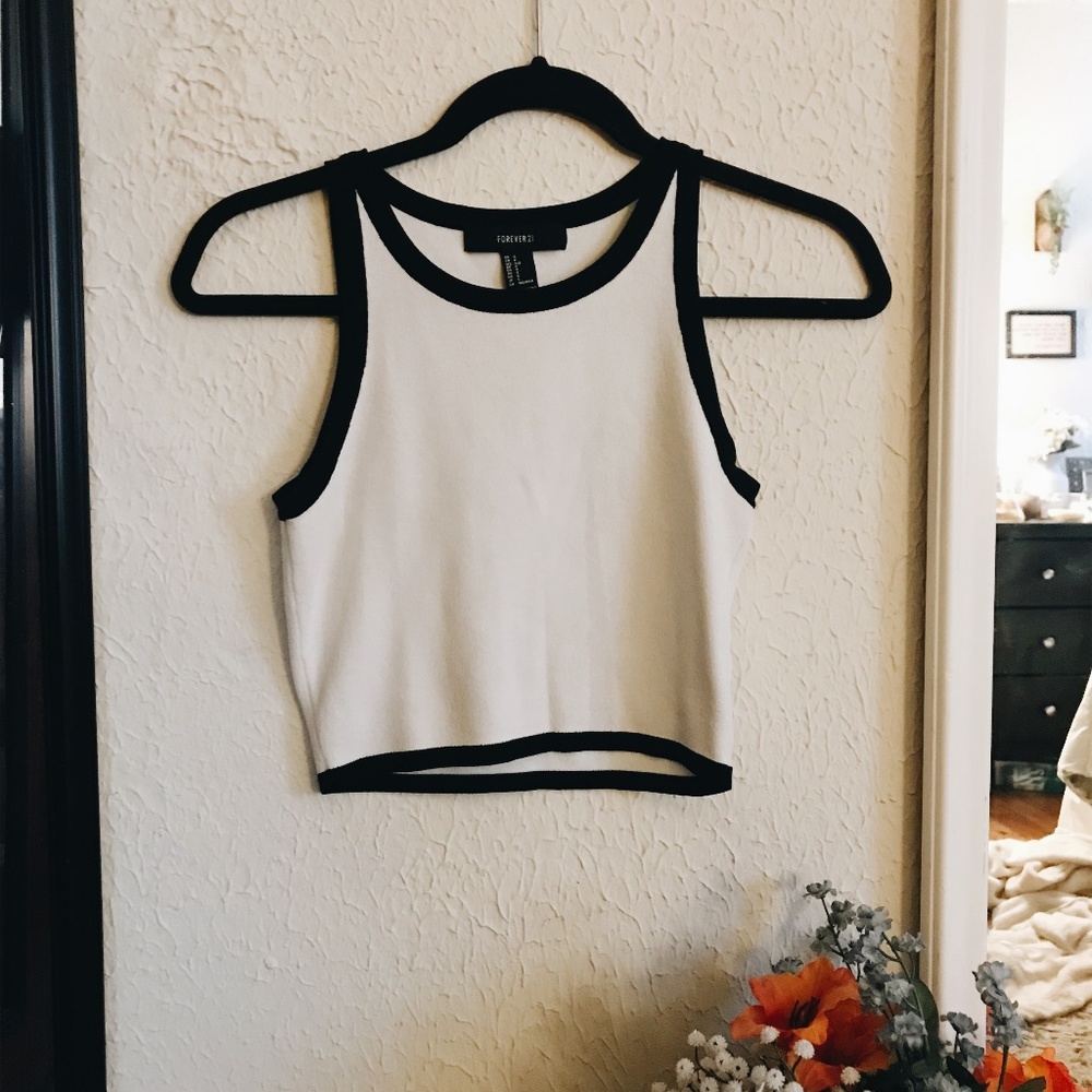 Black & White Cropped Tank